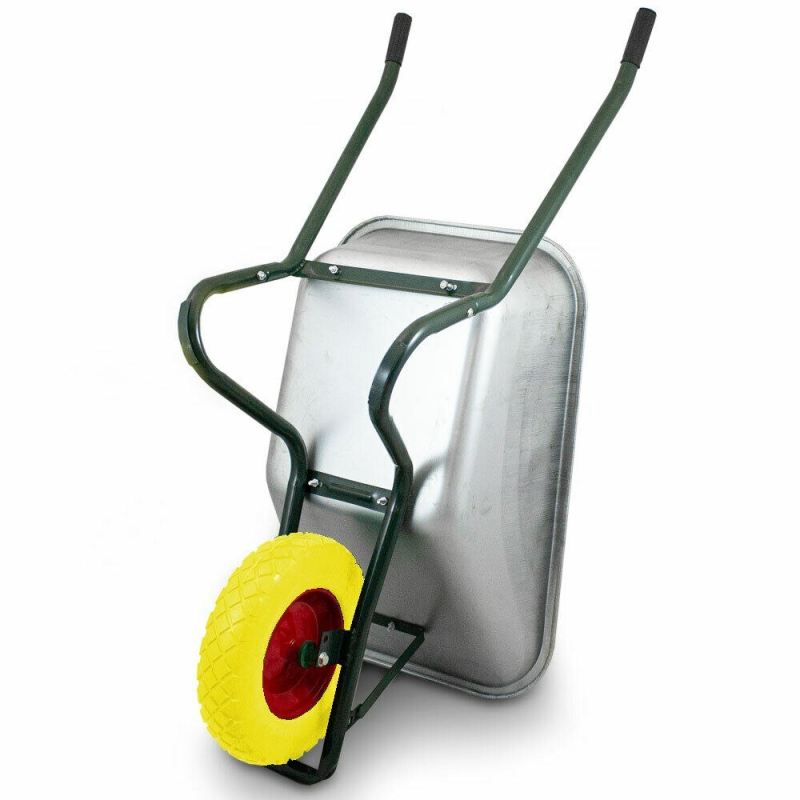 taczka budowlana 100l 250kg stal ocynkowana koło pu pełne wytrzymała - obrazek 9