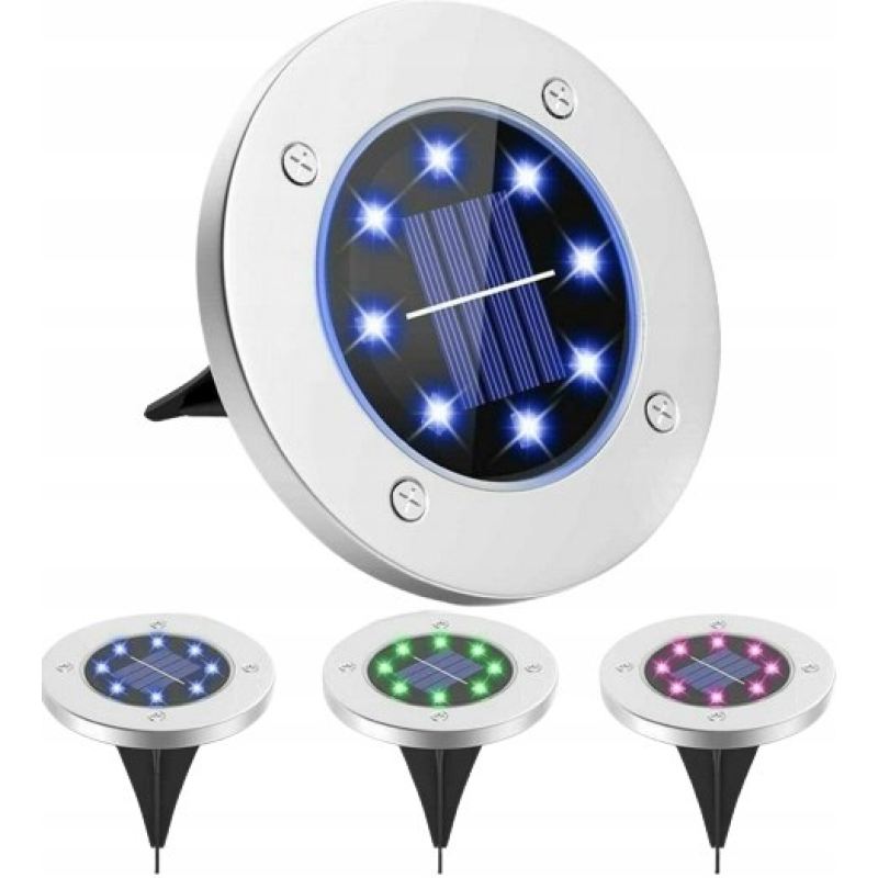 Lampki ogrodowe solar dysk rgb 8 led - obrazek 9