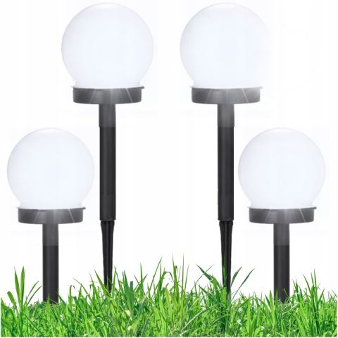 Lampki ogrodowe solar wbijana kula 10 cm