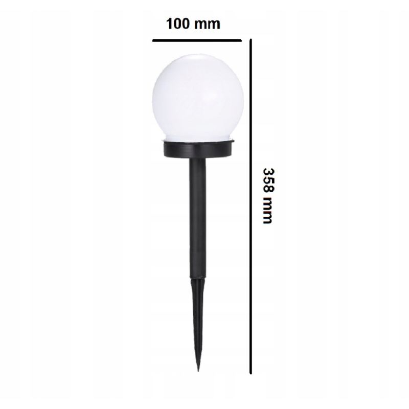 Lampki ogrodowe solar wbijana kula 10 cm - obrazek 8