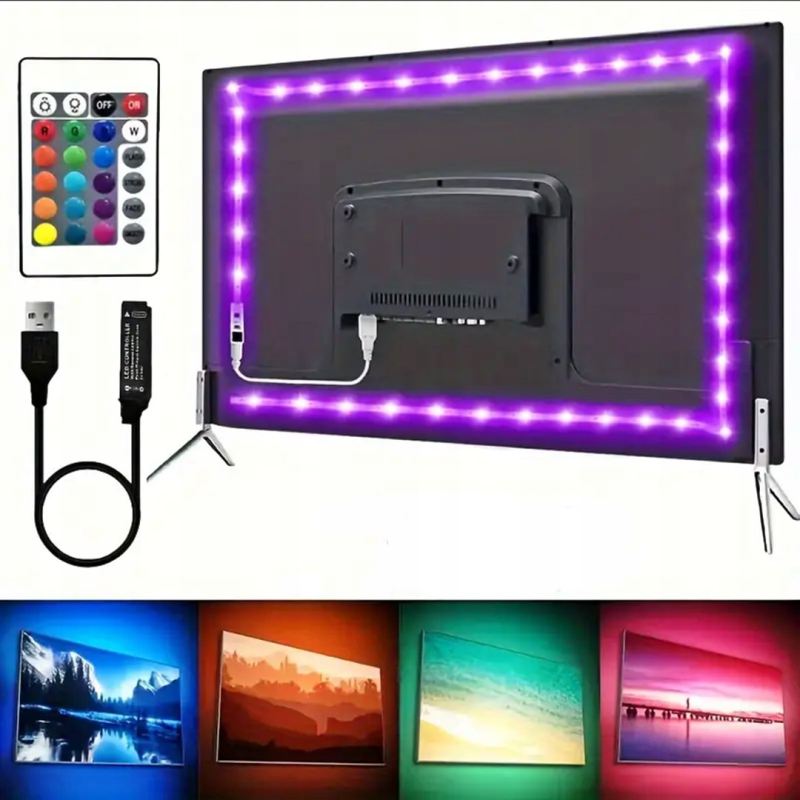 Taśma led 2m tv rgb + pilot - obrazek 2