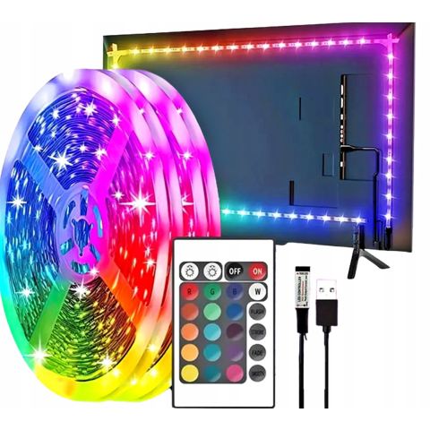 Taśma led 2m tv rgb + pilot