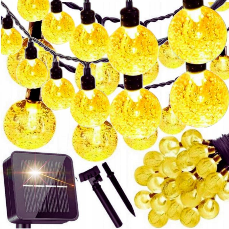 Lampki ogrodowe solar kulki 50led/5m ww