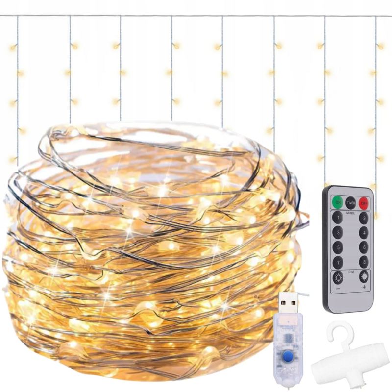 Kurtyna 200 led usb + pilot ww - obrazek 2