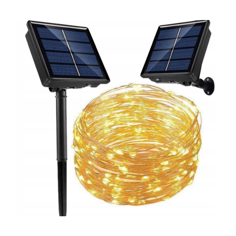 Lampki choinkowe solarne drucik 100 led ww