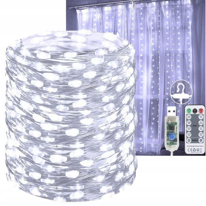 Kurtyna 300 led usb + pilot cw
