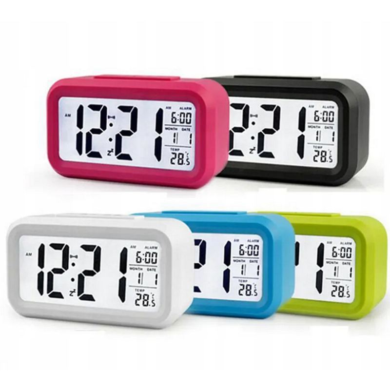Budzik zegar cyfrowy zegarek elektroniczny led termometr kalendarz alarm - obrazek 14