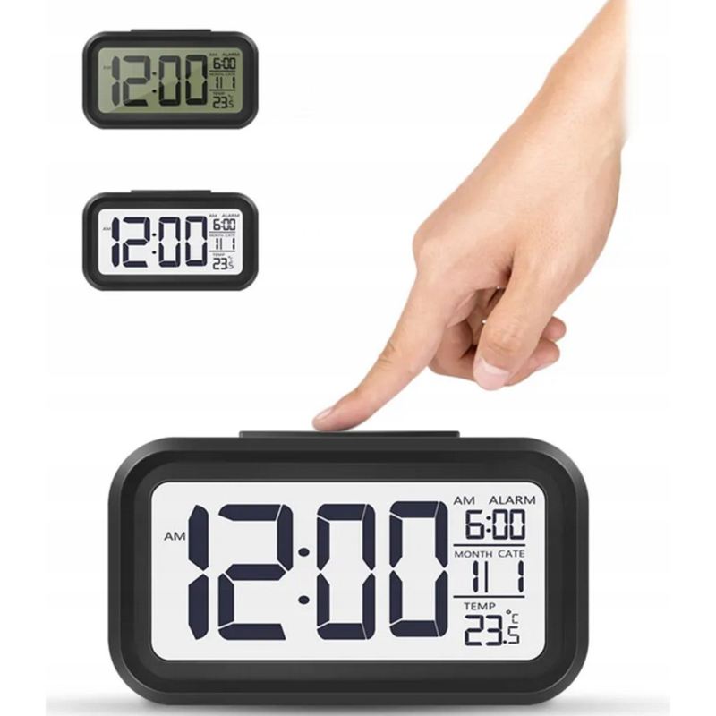 Budzik zegar cyfrowy zegarek elektroniczny led termometr kalendarz alarm - obrazek 3