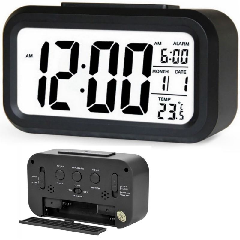Budzik zegar cyfrowy zegarek elektroniczny led termometr kalendarz alarm - obrazek 5