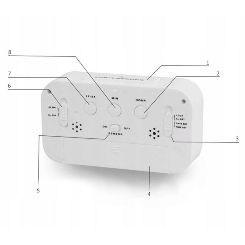 Budzik zegar cyfrowy zegarek elektroniczny led termometr kalendarz alarm - obrazek 9