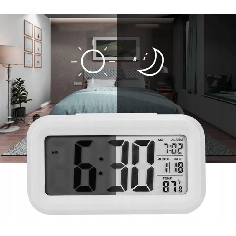 Budzik zegar cyfrowy zegarek elektroniczny led termometr kalendarz alarm - obrazek 10