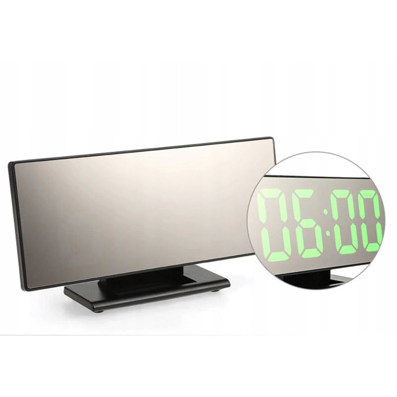 Zegar budzik led lustro - obrazek 4