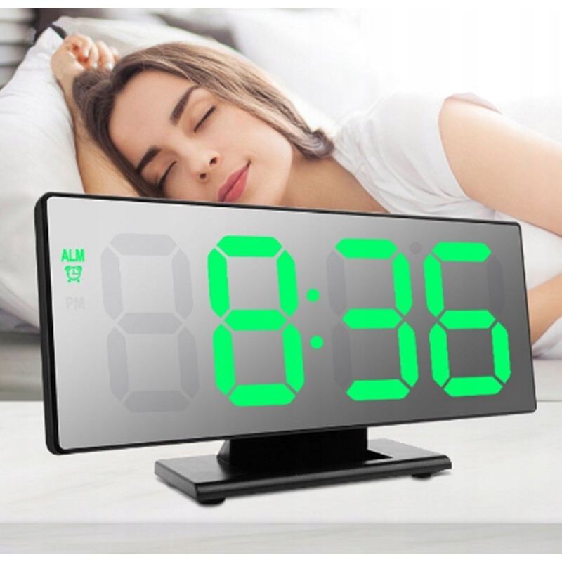 Zegar budzik led lustro - obrazek 5