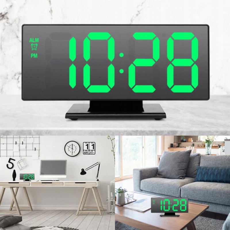 Zegar budzik led lustro - obrazek 6