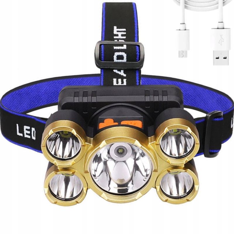 Latarka czołowa 5 led mała - obrazek 3