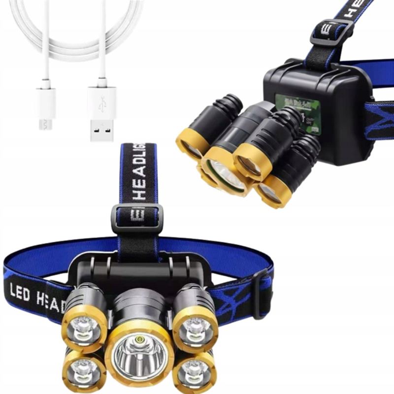 Latarka czołowa 5 led mała - obrazek 4