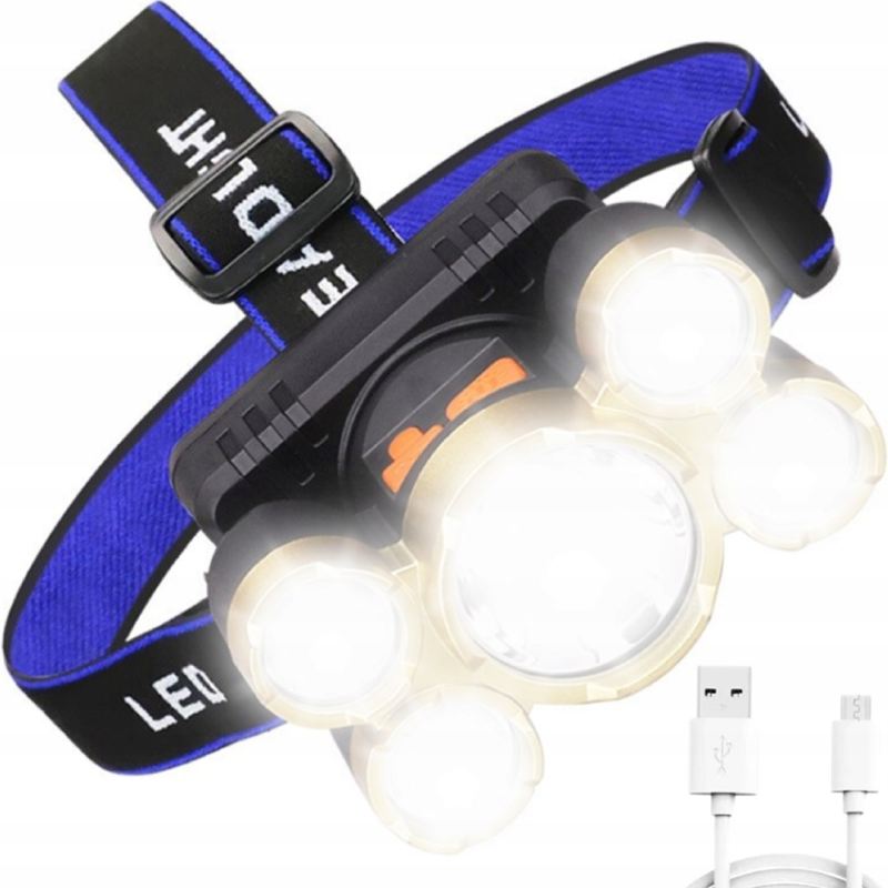 Latarka czołowa 5 led mała - obrazek 5