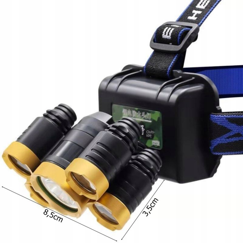 Latarka czołowa 5 led mała - obrazek 8