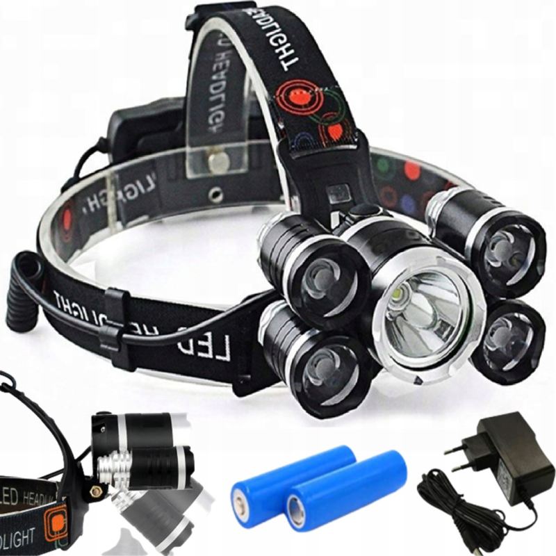 Latarka czołowa 5 led - obrazek 2