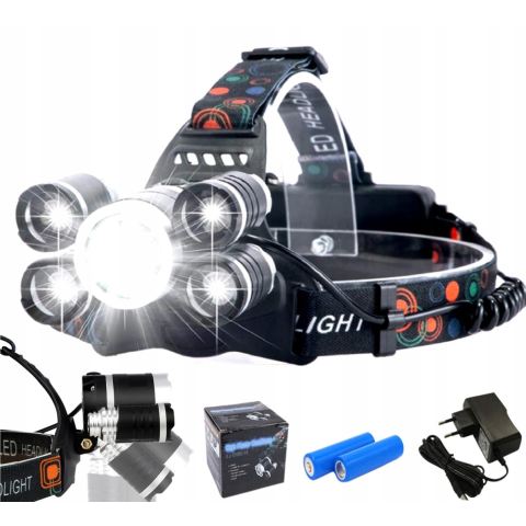 Latarka czołowa 5 led