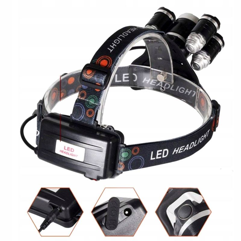 Latarka czołowa 5 led - obrazek 6