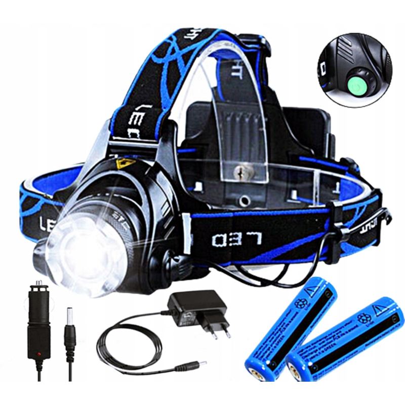 Latarka czołowa 1 led t6 - obrazek 2
