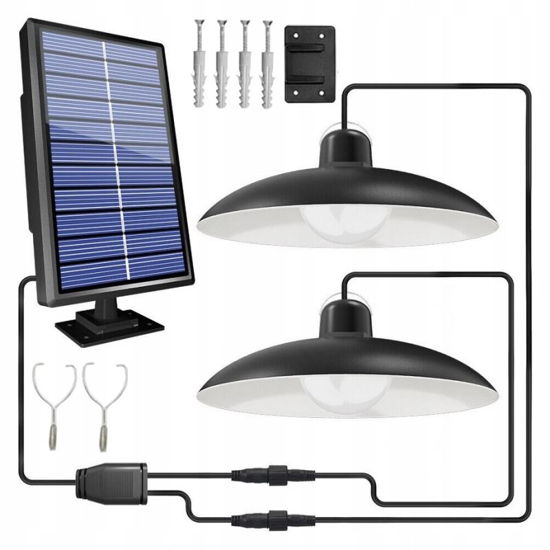 Lampa solarna ogrodowa żyrandol podwójny - obrazek 2