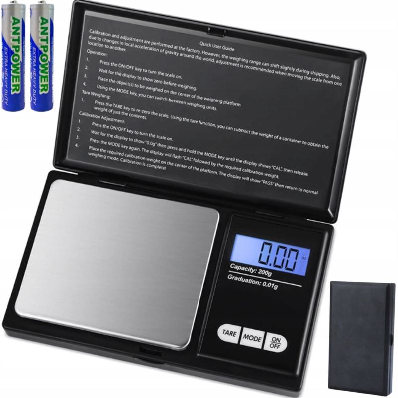 Waga jubilerska 200g x 0,01g czarna prof. - obrazek 2