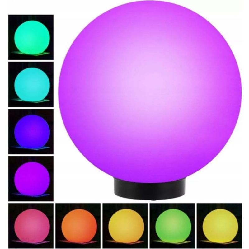 Lampki ogrodowe solar wbijana kula rgb 10 cm - obrazek 4