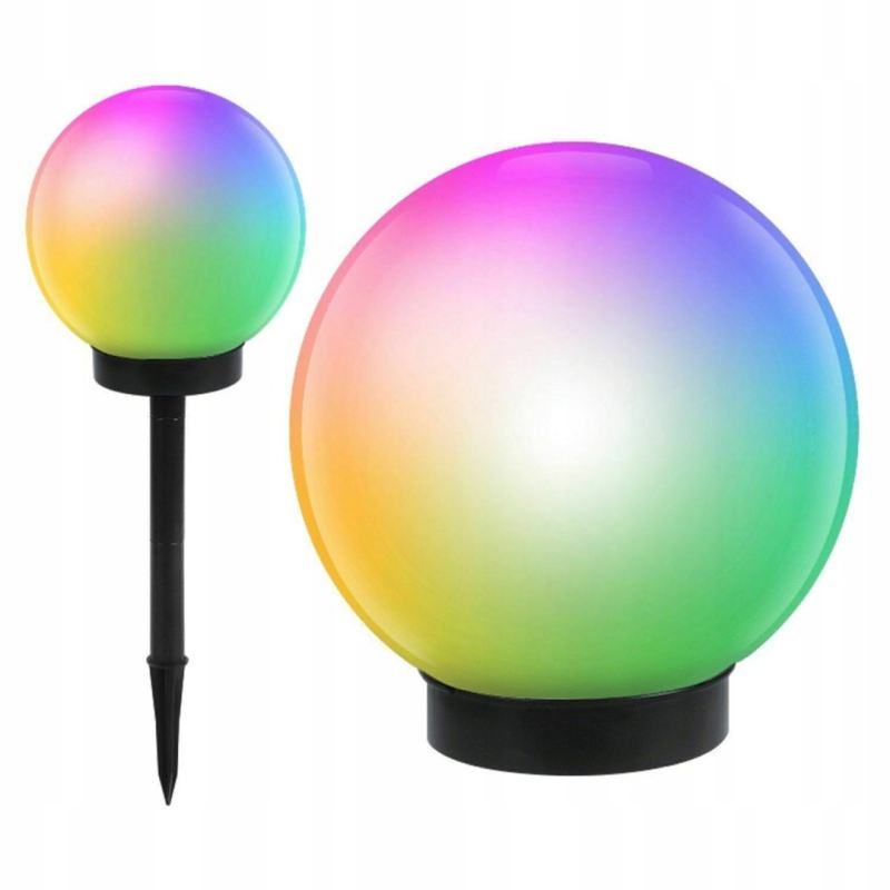 Lampki ogrodowe solar wbijana kula rgb 10 cm - obrazek 6