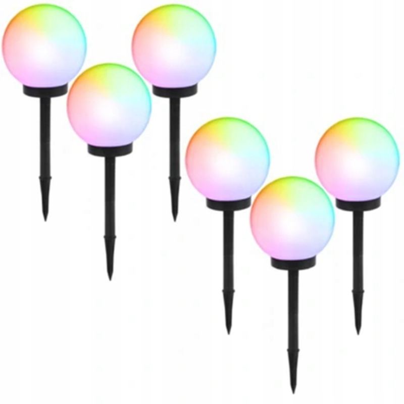 Lampki ogrodowe solar wbijana kula rgb 10 cm - obrazek 8