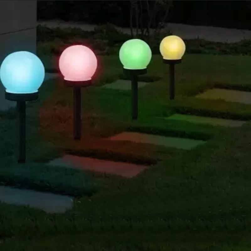 Lampki ogrodowe solar wbijana kula rgb 10 cm - obrazek 9