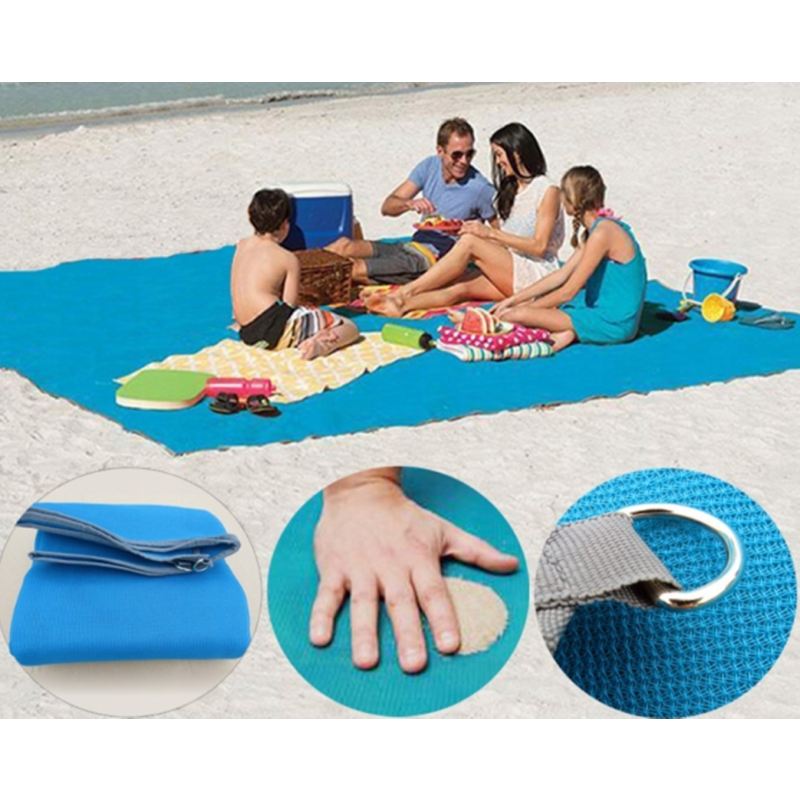 Mata plażowa koc na piknik biwak plaże siatka 200x150 - obrazek 7