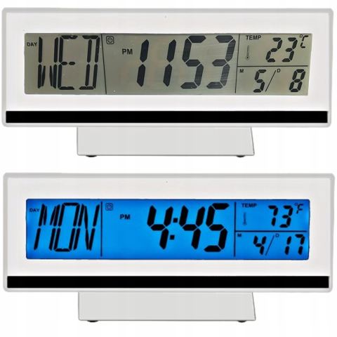 Budzik elektroniczny cyfrowy z wyświetlaczem termometr data alarm zegarek