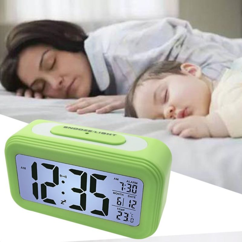 Zegar cyfrowy budzik elektroniczny zegarek led termometr kalendarz alarm - obrazek 4