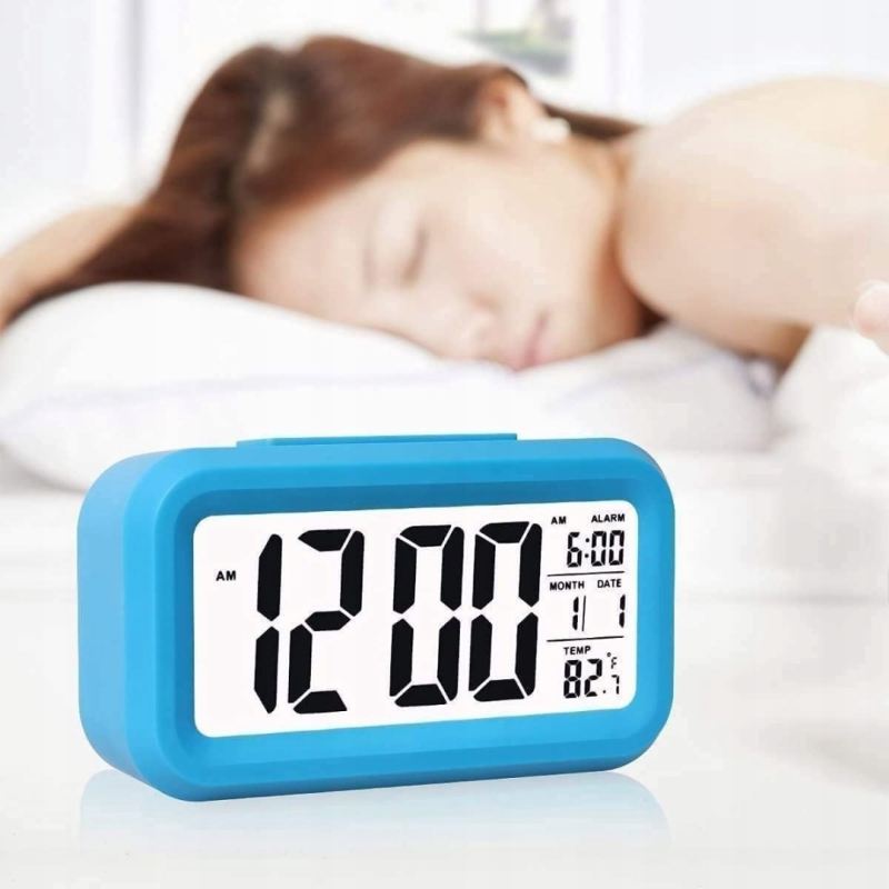 Budzik zegar cyfrowy zegarek elektroniczny led termometr kalendarz alarm - obrazek 4