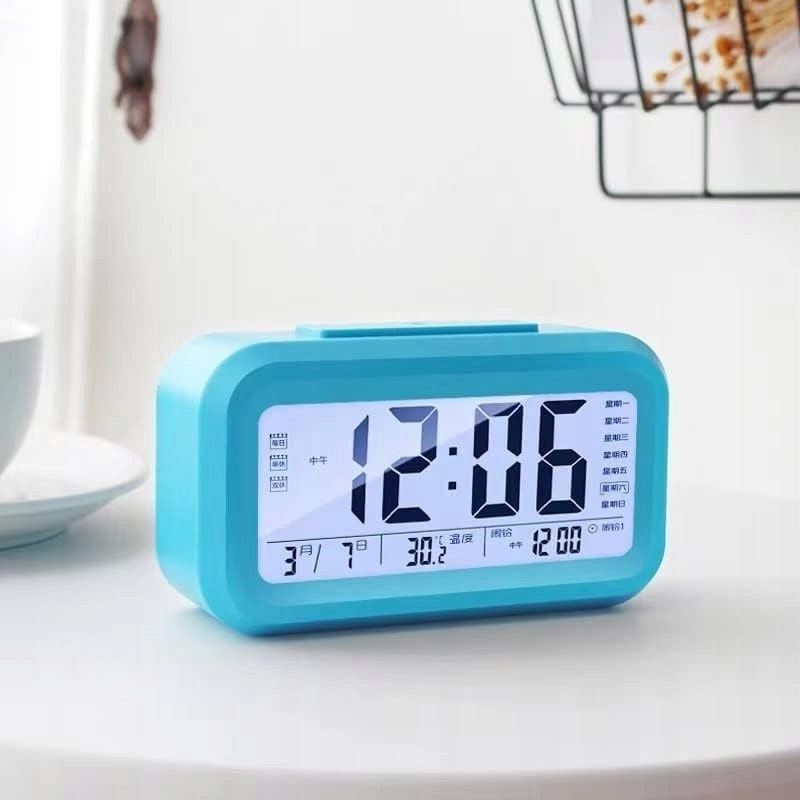 Budzik zegar cyfrowy zegarek elektroniczny led termometr kalendarz alarm - obrazek 5