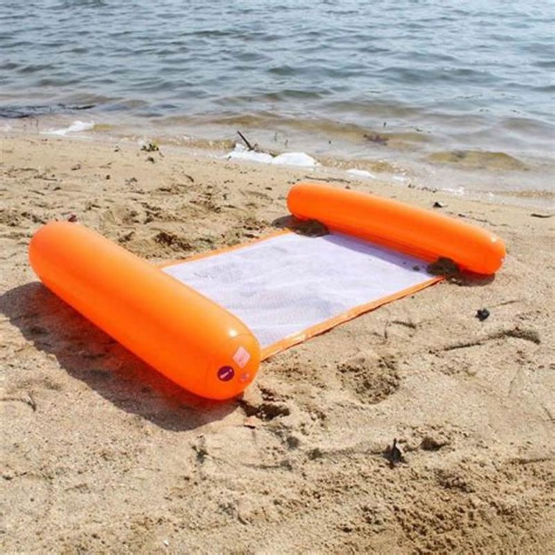 Hamak wodny materac plażowy ogrodowy do pływania dmuchany basen pomarańcz - obrazek 8