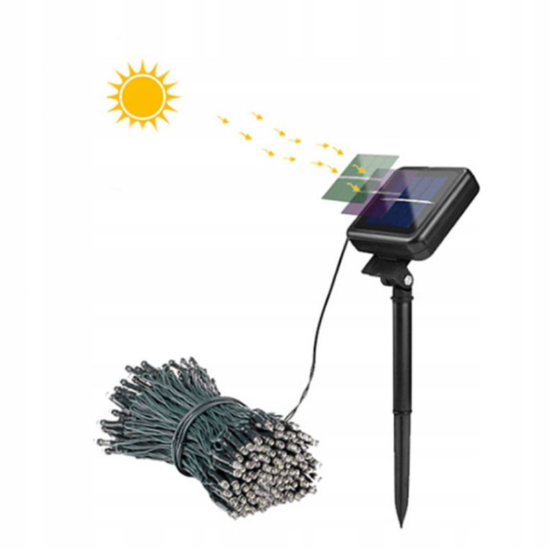 Lampki choinkowe solarne 200 led cw - obrazek 5