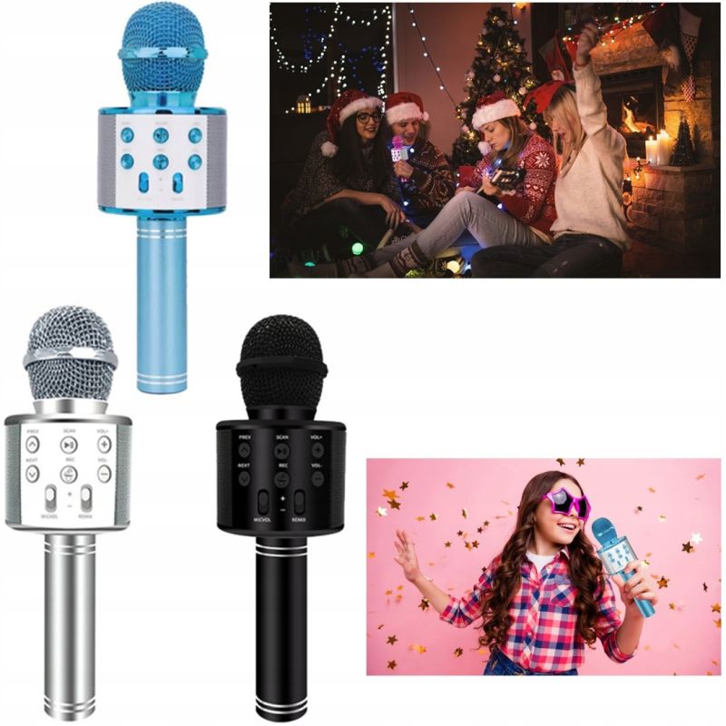 Mikrofon do karaoke bezprzewodowy bluetooth dla dzieci z usb z głośnikiem - obrazek 15