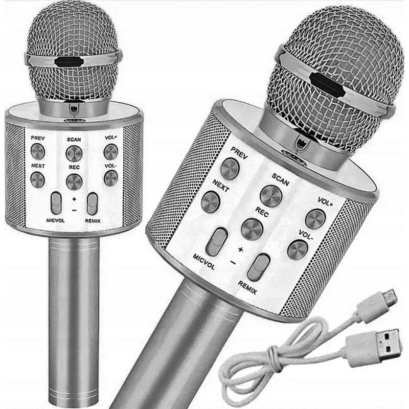 Mikrofon do karaoke bezprzewodowy bluetooth dla dzieci z usb z głośnikiem - obrazek 6