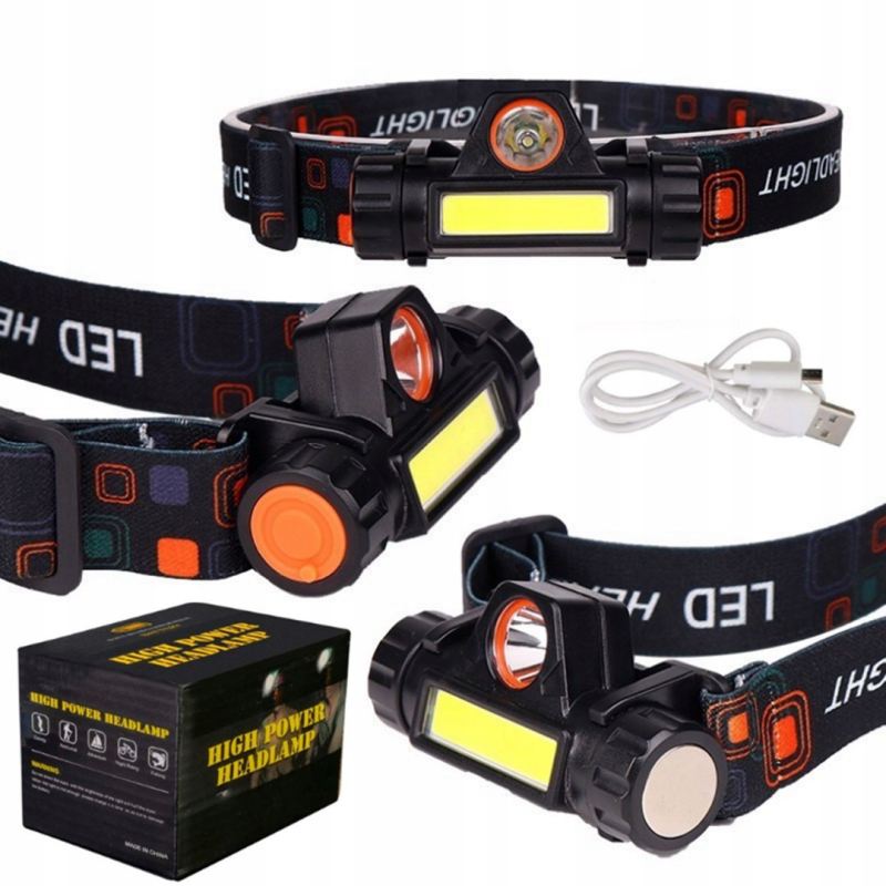 Latarka czołowa 1 led mała - obrazek 2