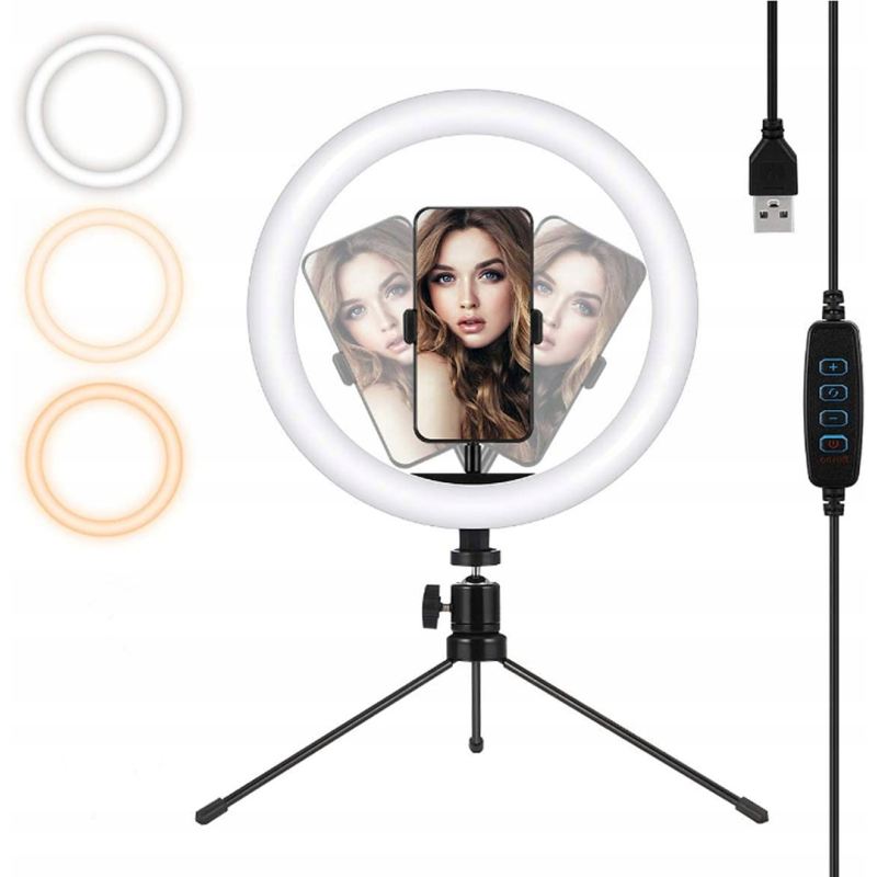 Lampa ring 30cm biała z pilotem - obrazek 2