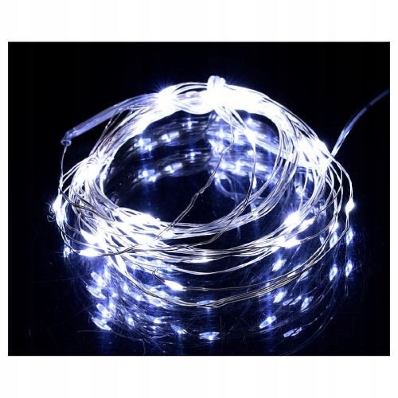 Lampki choinkowe drucik 50 led na baterie cw - obrazek 3
