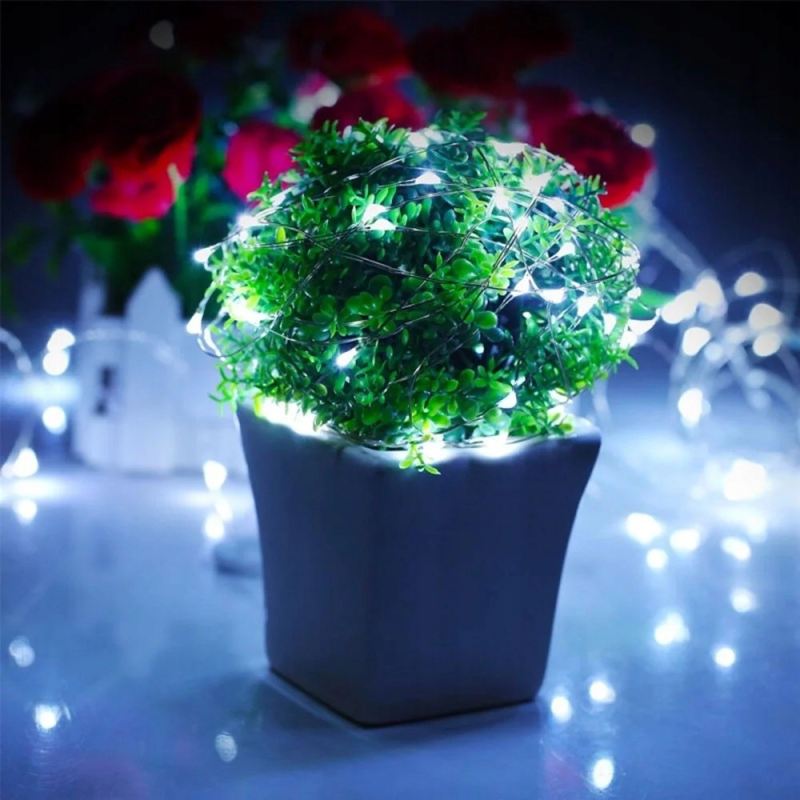 Lampki choinkowe drucik 50 led na baterie cw - obrazek 5