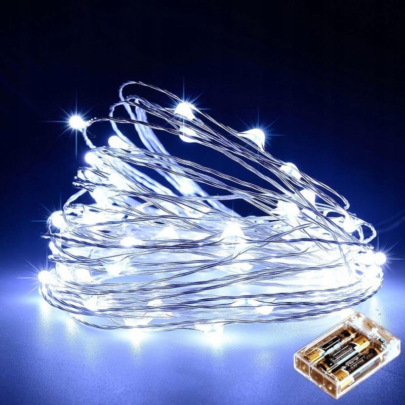 Lampki choinkowe drucik 50 led na baterie cw - obrazek 7
