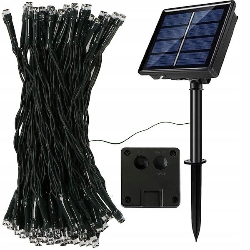 Lampki choinkowe solarne 100 led cw - obrazek 8