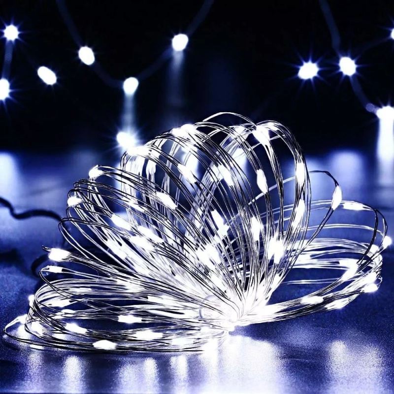 Lampki ogrodowe solarne drucik 300 led CW (50) - obrazek 11