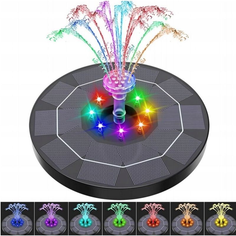 Fontanna solarna świecąca RGB (120) - obrazek 3