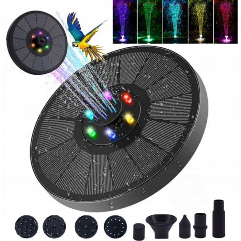 Fontanna solarna świecąca RGB (120)